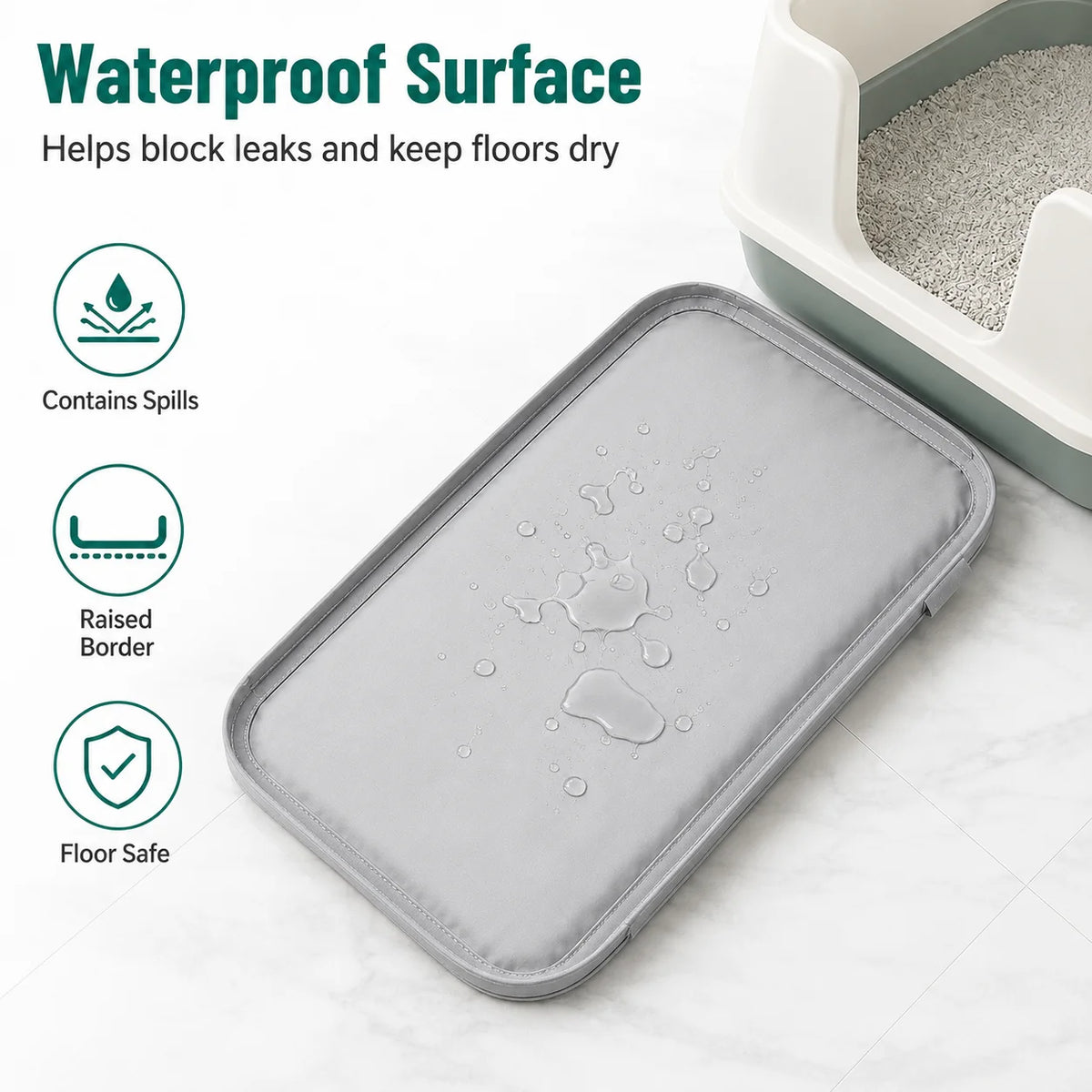 Cat Litter Trapping Mat Heavy Duty Non Slip Washable Sand Control Pad