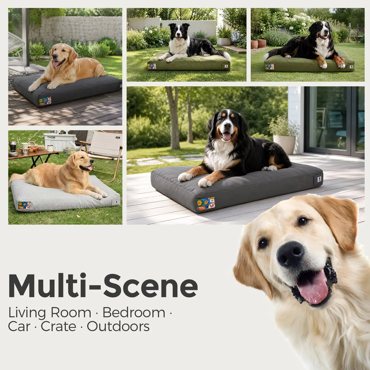 Heavy Duty Indestructible Dog Bed For Large Pets Waterproof Outdoor Crate Pad
