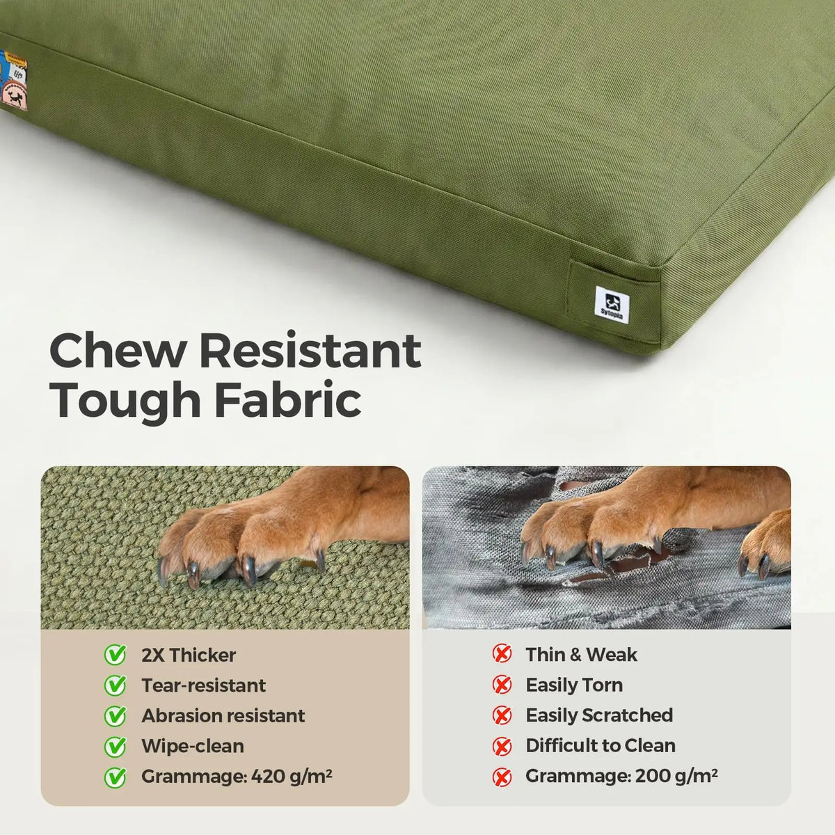 Heavy Duty Indestructible Dog Bed For Large Pets Waterproof Outdoor Crate Pad