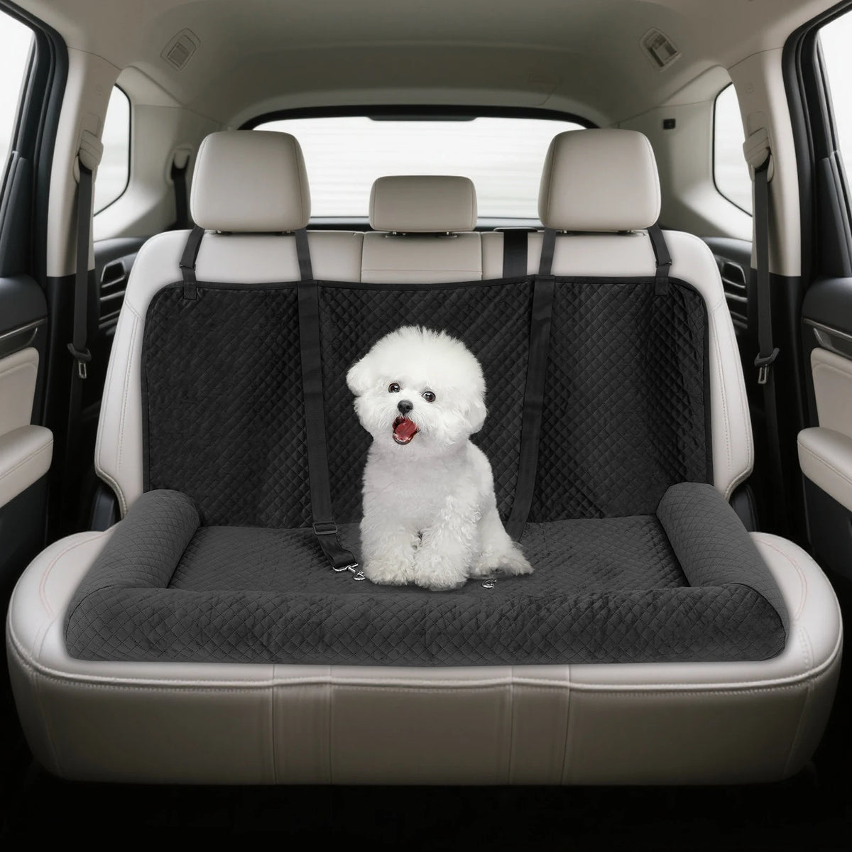Premium Dog Car Seat And Pet Bed With Resilient Base