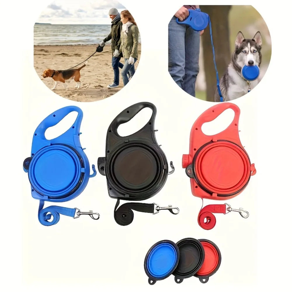 Best 3 In 1 Retractable Dog Leash With Water Bottle Collapsible Bowl Small Dogs