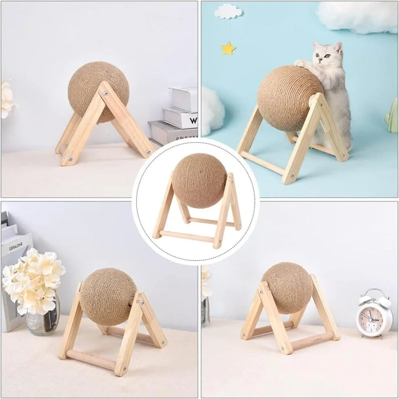 Interactive Sisal Cat Scratching Ball Toy for Claw Care