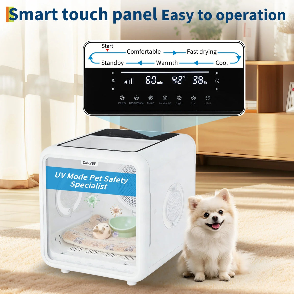 HiMISS Automatic Pet Drying Box With 360 Silent Airflow For Cats And Dogs