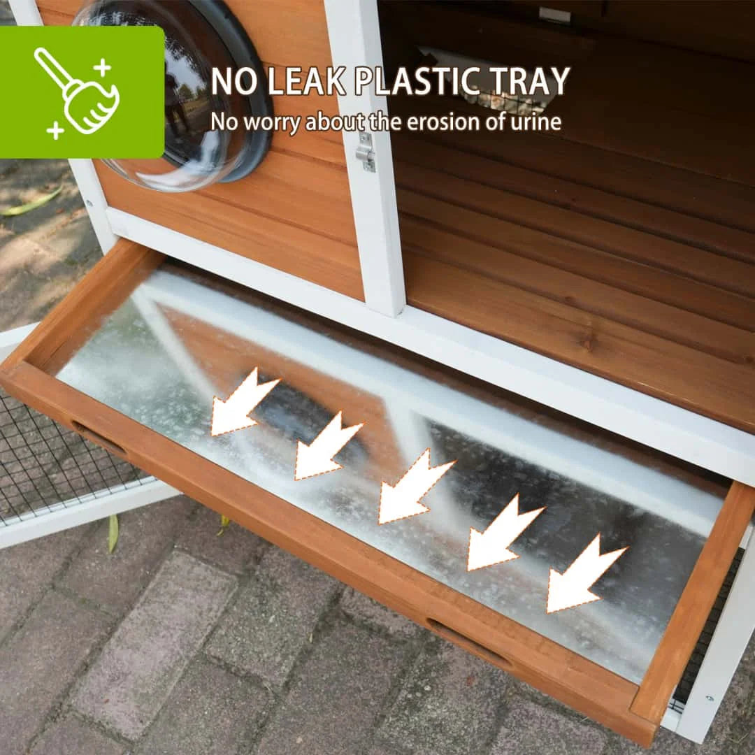 Durable Two Tier Rabbit Hutch With Waterproof Roof For Pets