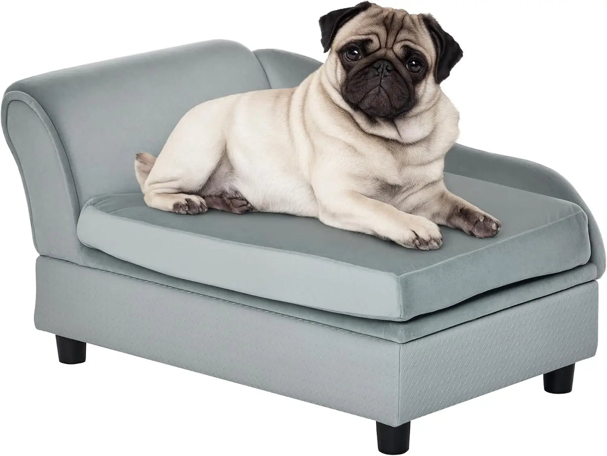 Stylish Pet Couch Featuring Integrated Storage And Soft Foam