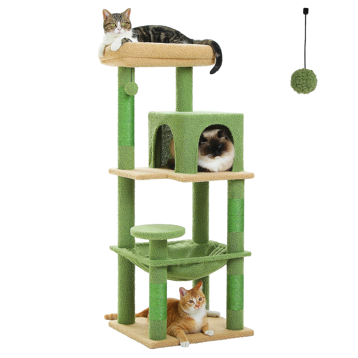 Petepela Sturdy 5 Level Cat Tower For Indoor Cats With Hammock