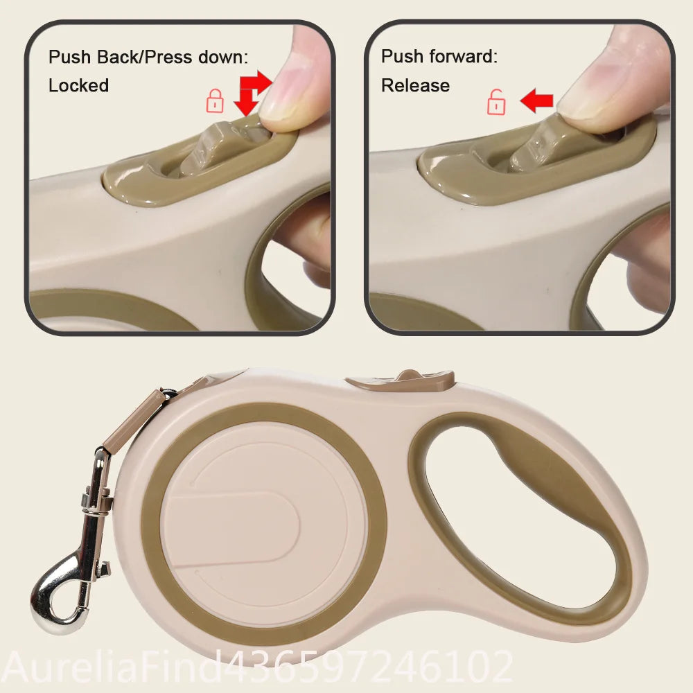 Auto Lock Retractable Dog Leash With Quick Release For Dogs