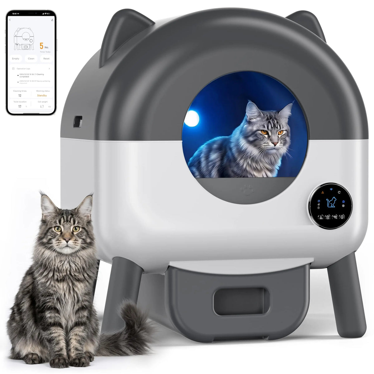 Premium HiMiss Self Cleaning Cat Litter Box For Pet Lovers