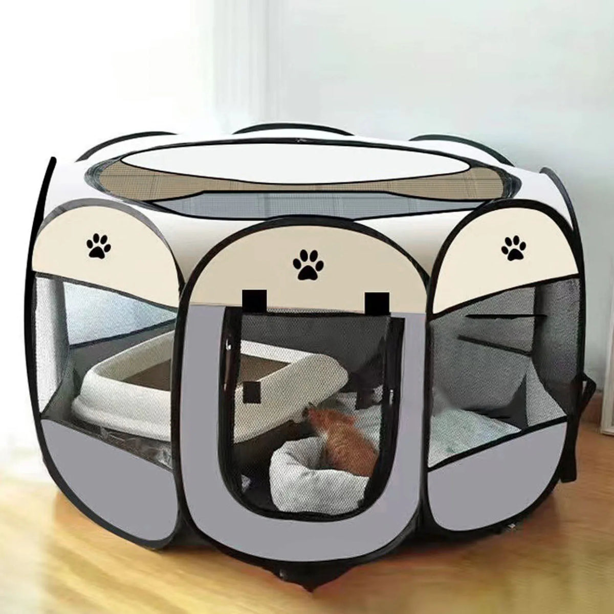 Secure Foldable Dog Crate Breathable Kennel For Travel Pets