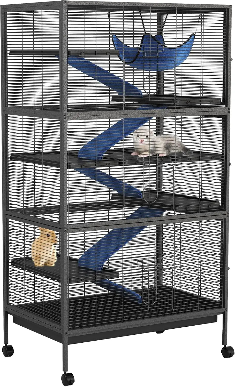 TwisterCk Durable Multi Level Small Pet Cage For Ferrets And Rodents