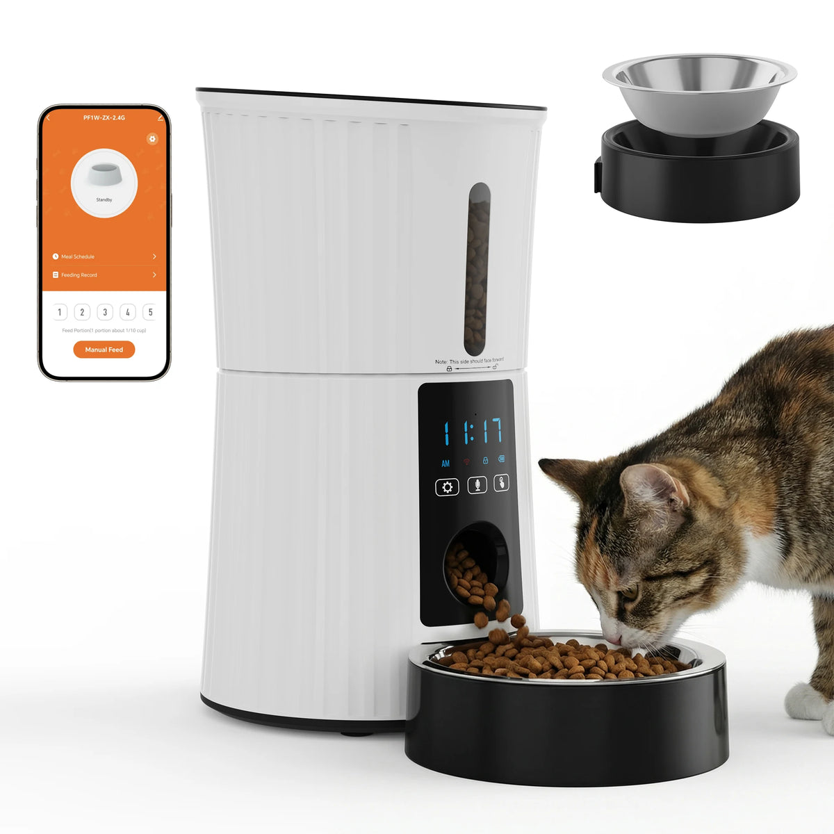 Smart 4L Automatic Cat Food Dispenser With Wifi App Control