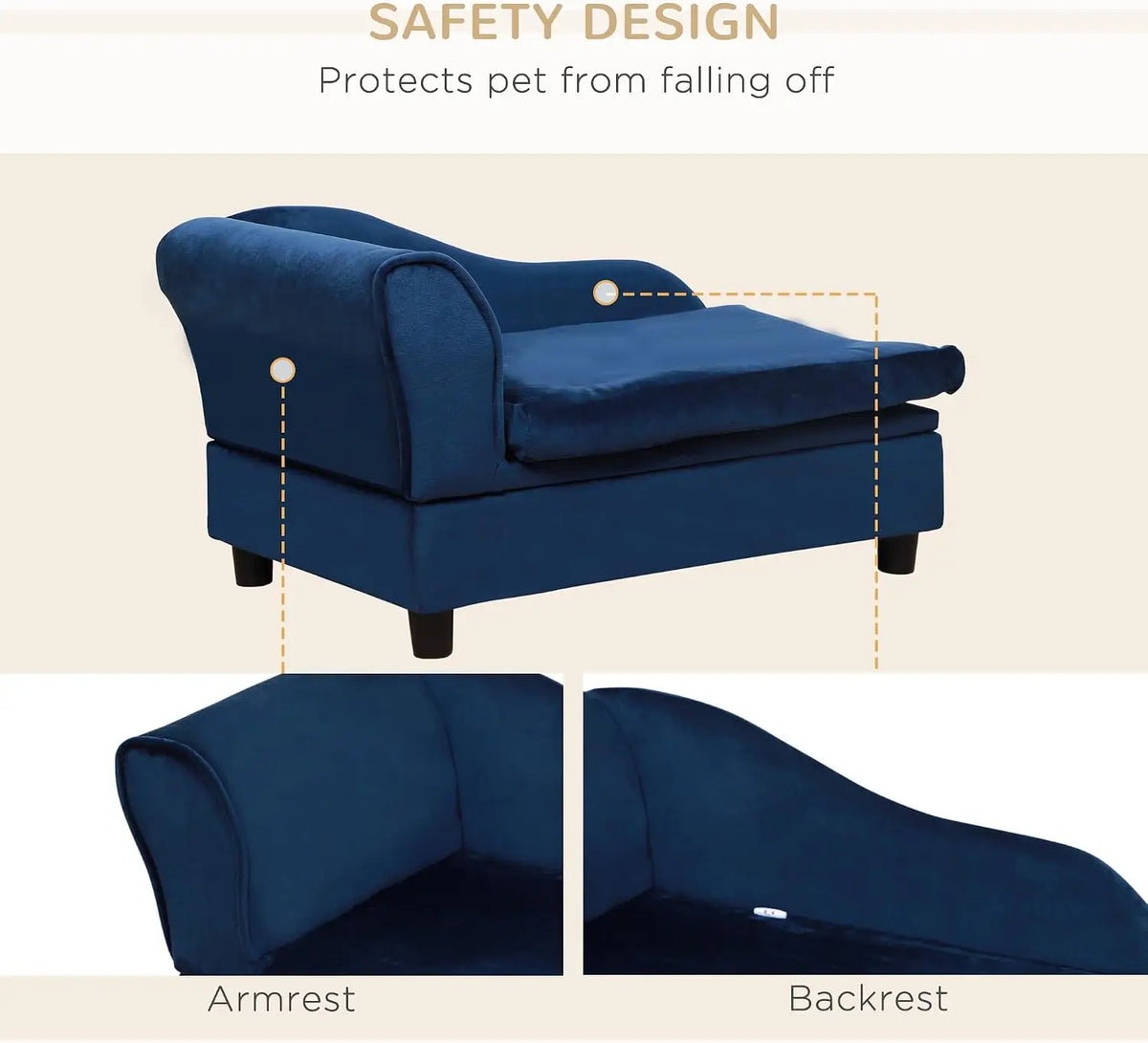 Stylish Pet Couch Featuring Integrated Storage And Soft Foam