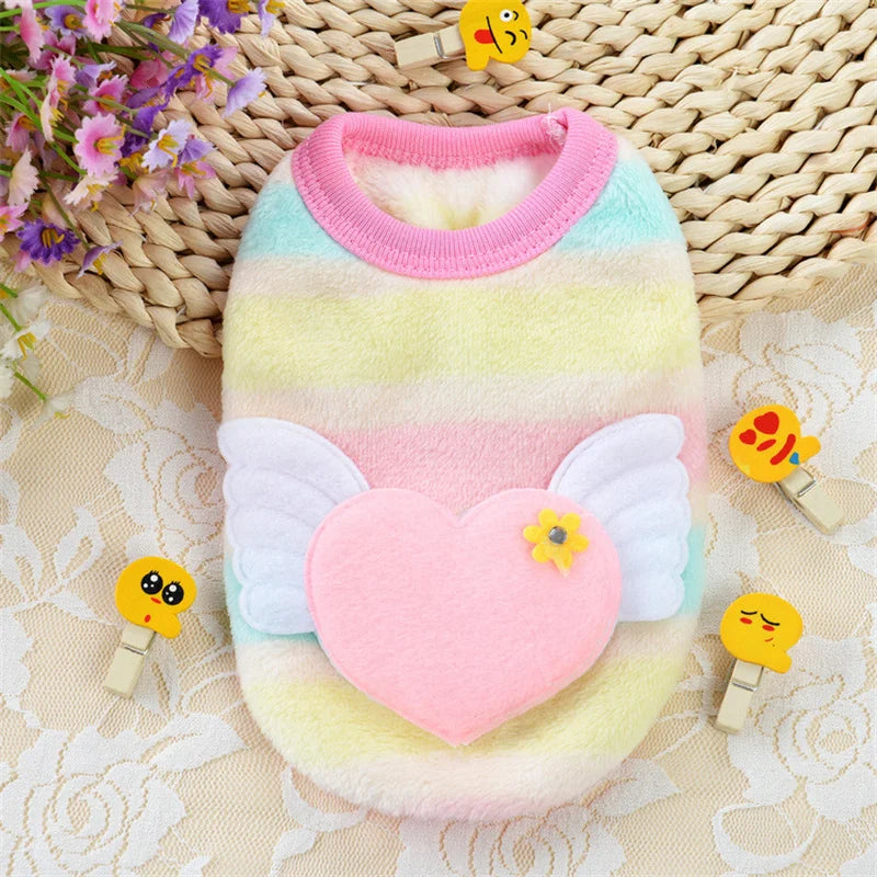 Snug Fleece Dog Sweater With Cheerful Tea Print For Pups