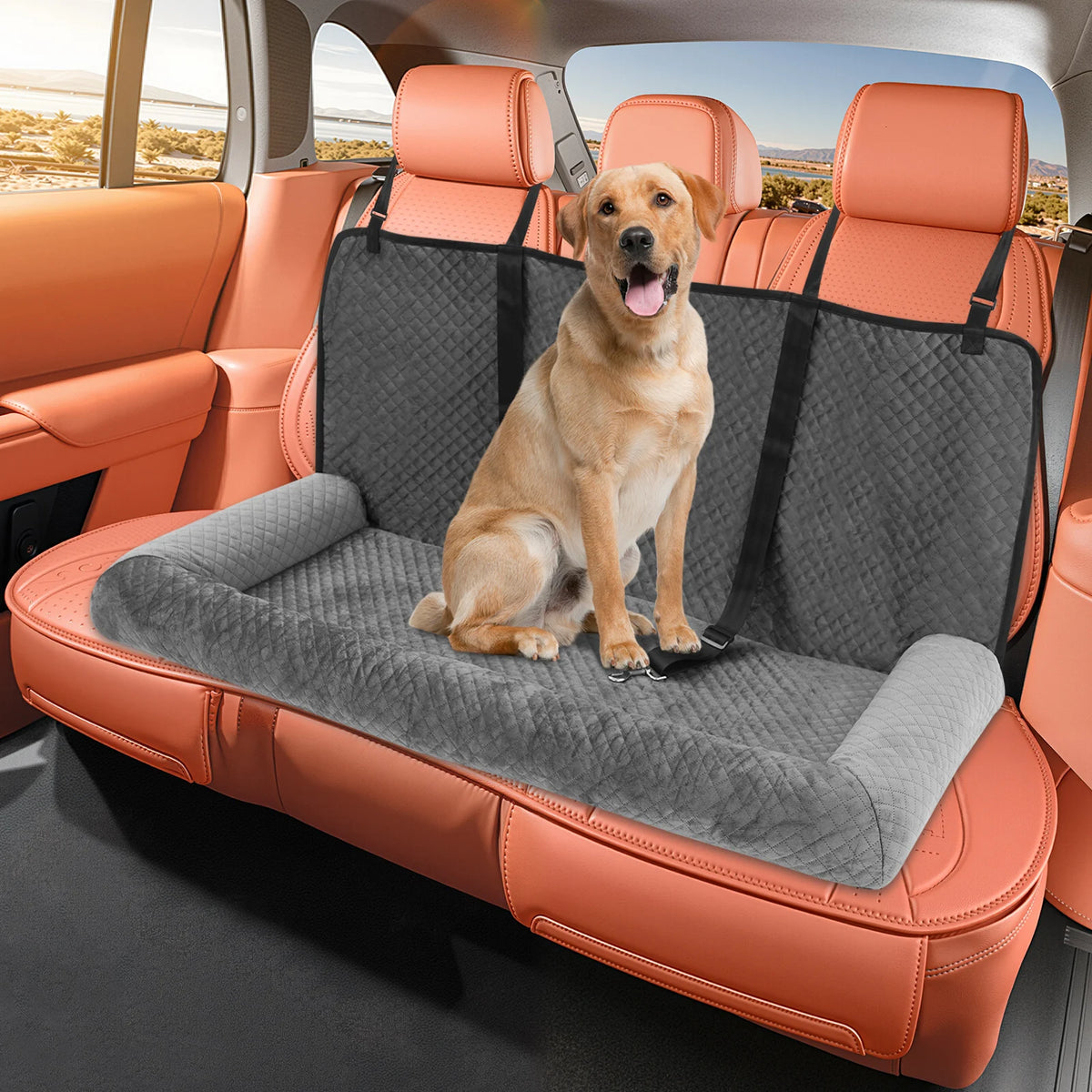 Premium Dog Car Seat And Pet Bed With Resilient Base