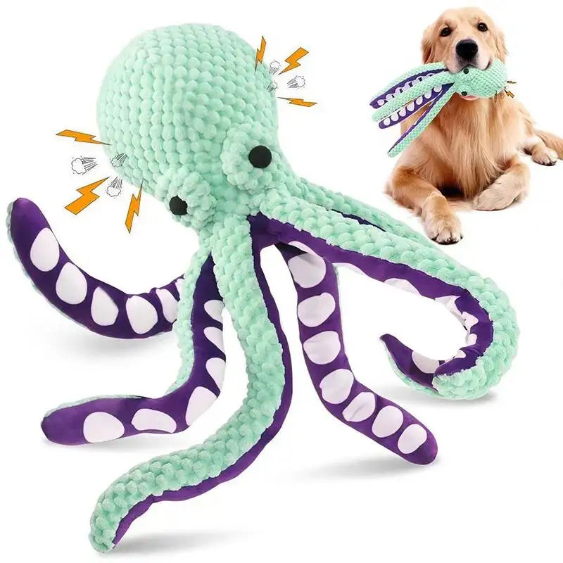 Squeaky Octopus Dog Toy For Chewing And Interactive Play