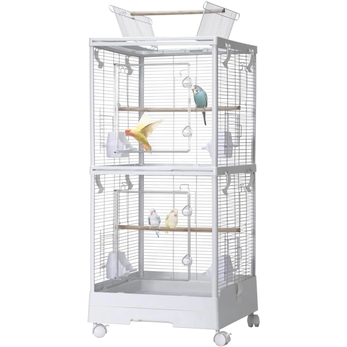 HiMISS Premium Bird Cage With 3in1 Split Design Rolling Stand For Small Birds