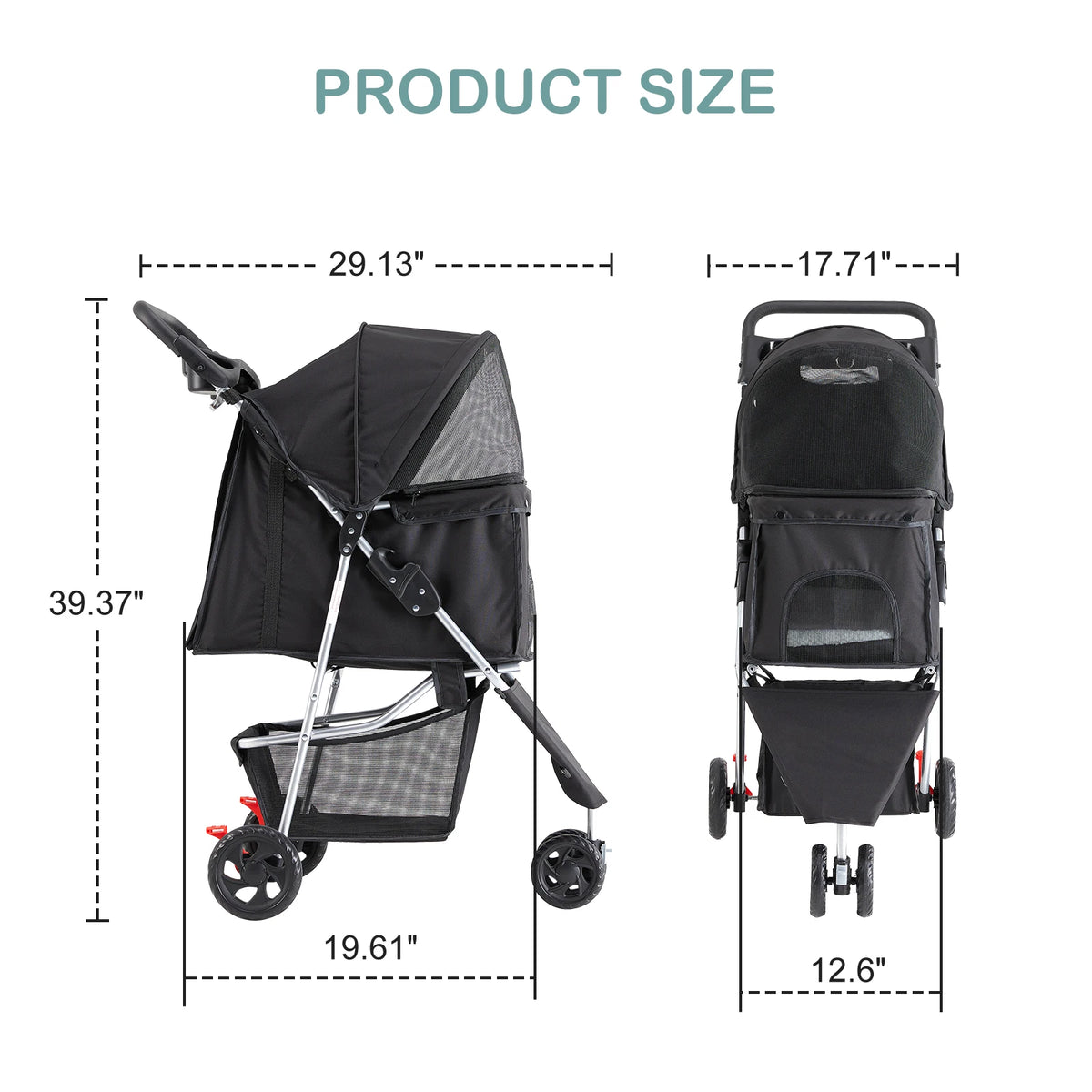 Dumos Ultimate Foldable Pet Stroller Small Dogs Smooth Glide