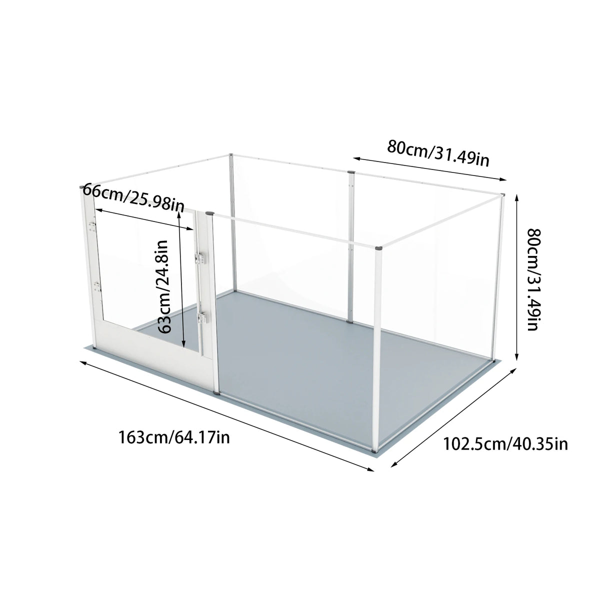 Bingopaw Acrylic Dog Playpen 6 Panel Exercise Pen With Mat