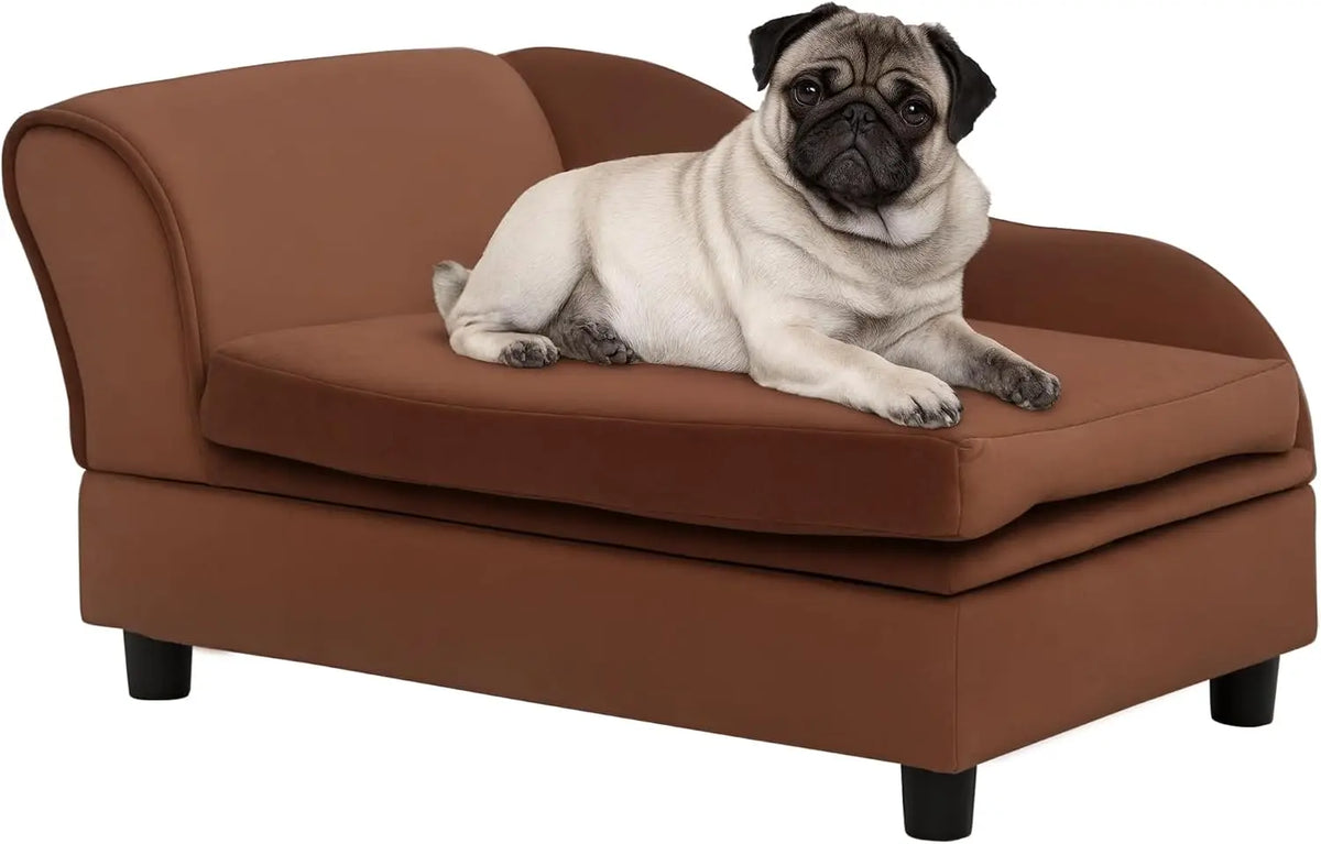 Stylish Pet Couch Featuring Integrated Storage And Soft Foam