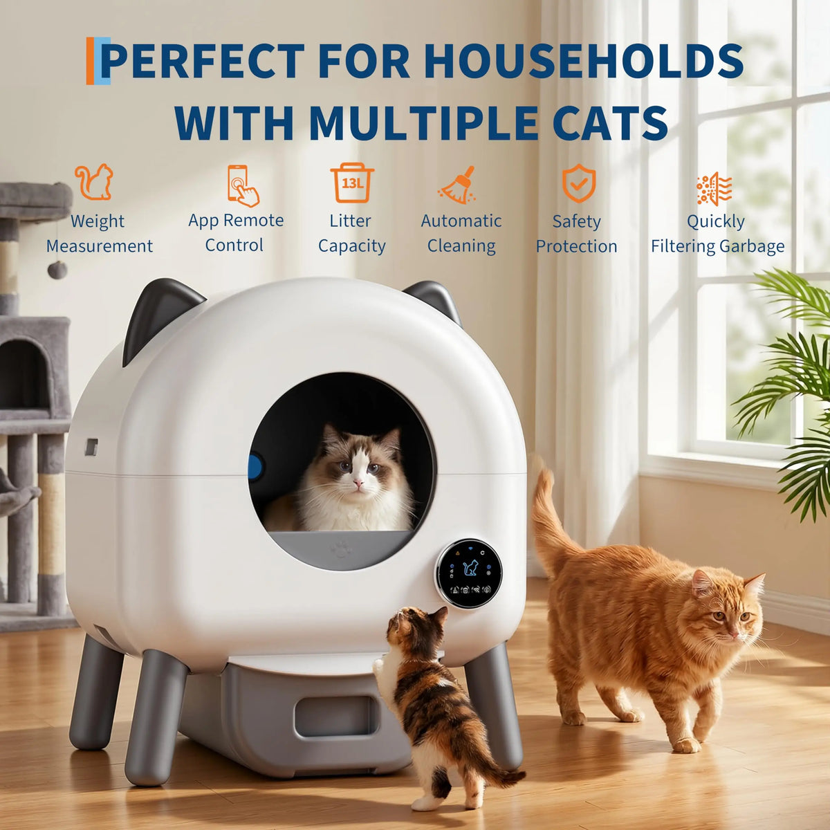 Premium HiMiss Self Cleaning Cat Litter Box For Pet Lovers