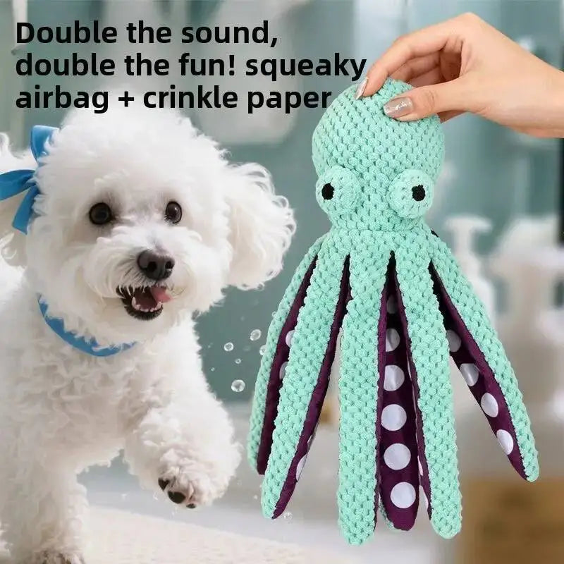 Squeaky Octopus Dog Toy For Chewing And Interactive Play