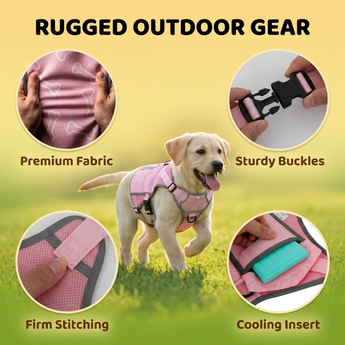 Dog Cooling Vest With Freezer Packs Halt Heat Exhaustion