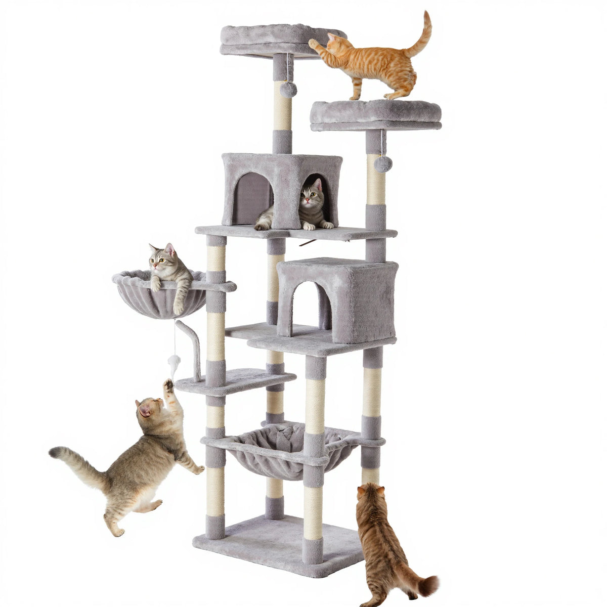 JHK 71In Premium Cat Tree With Secure Base For Indoor Cats