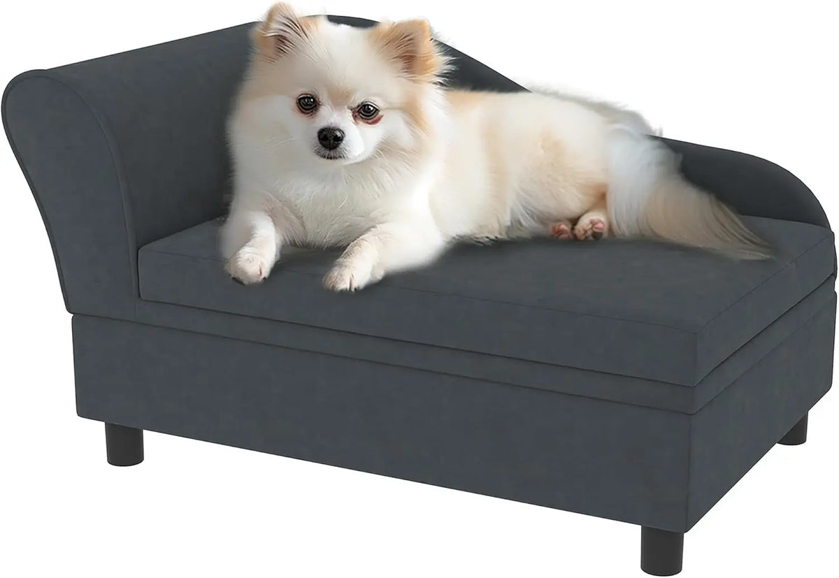 Stylish Pet Couch Featuring Integrated Storage And Soft Foam
