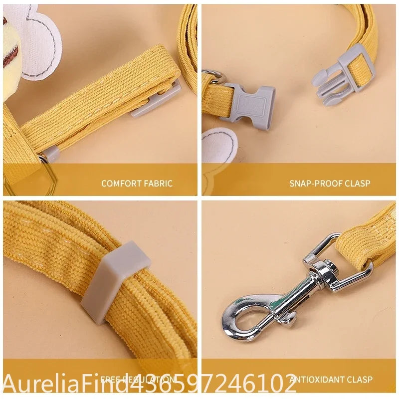 Adjustable Breakaway Pet Harness Leash Set For Cats Dogs