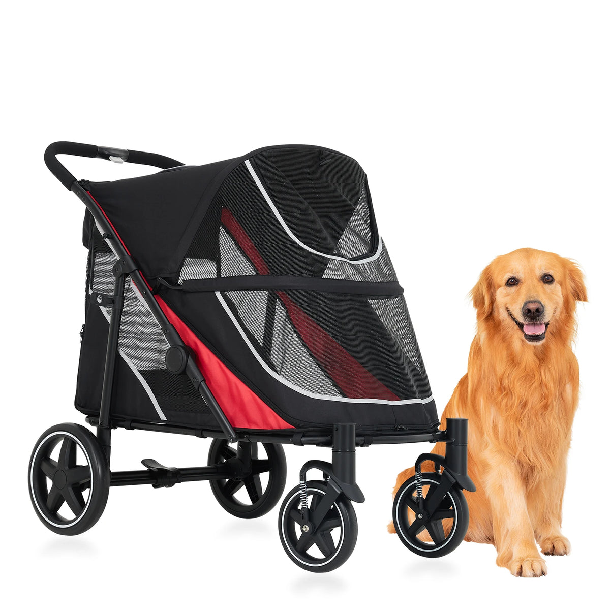 Spacious Dog Stroller For Large Pets With Ventilated Top And Easy Handling