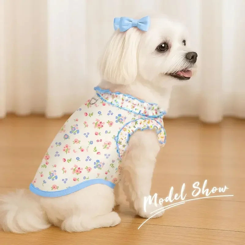 Breathable Ruffle Sleeve Dog Shirt For Adorable Pups