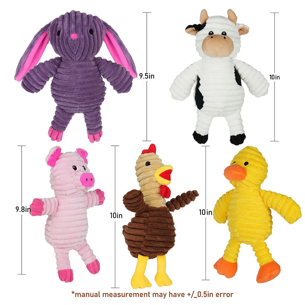 Plush Squeaky Dog Toys Assortment Bundle for Playful Pets