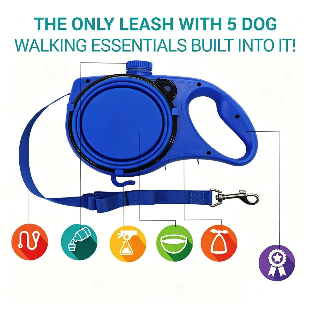 Best 3 In 1 Retractable Dog Leash With Water Bottle Collapsible Bowl Small Dogs