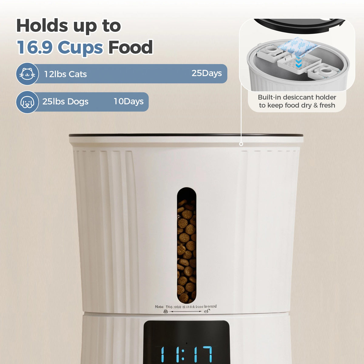 Smart 4L Automatic Cat Food Dispenser With Wifi App Control