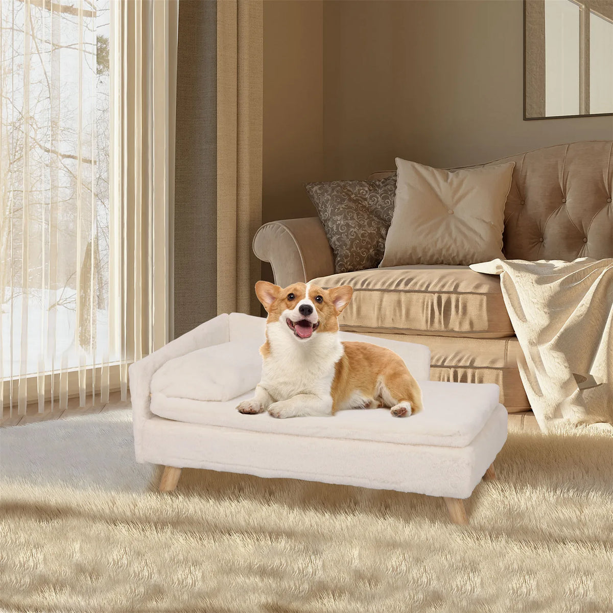 BINGOPAW Elevated Pet Bed With Cozy Waterproof Pad For Small Dogs