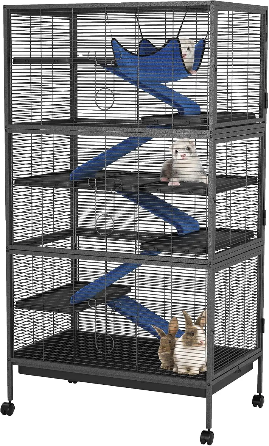 TwisterCk Durable Multi Level Small Pet Cage For Ferrets And Rodents