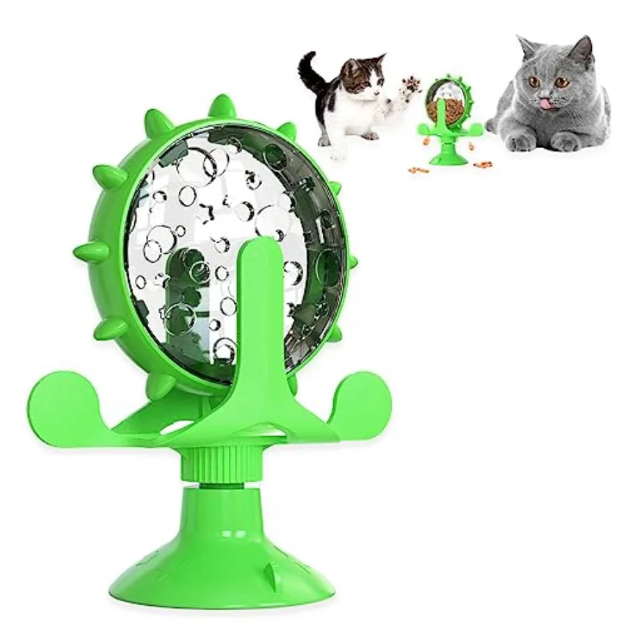Interactive Rotating Treat Dispenser Toy for Cats and Dogs