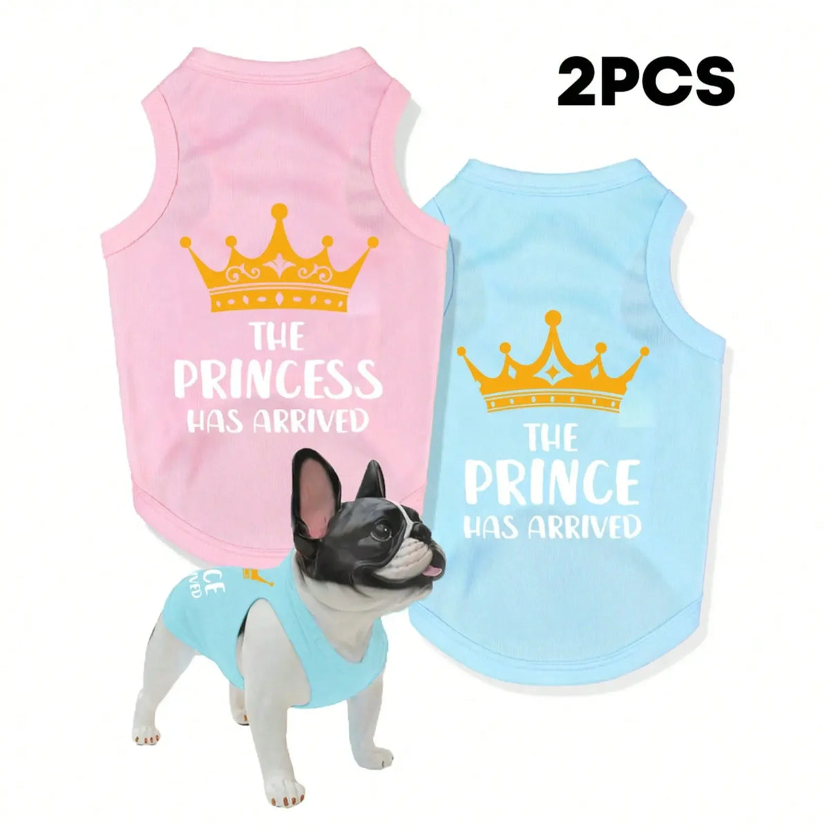 Prince And Princess Pet Vest Set For Dogs And Cats