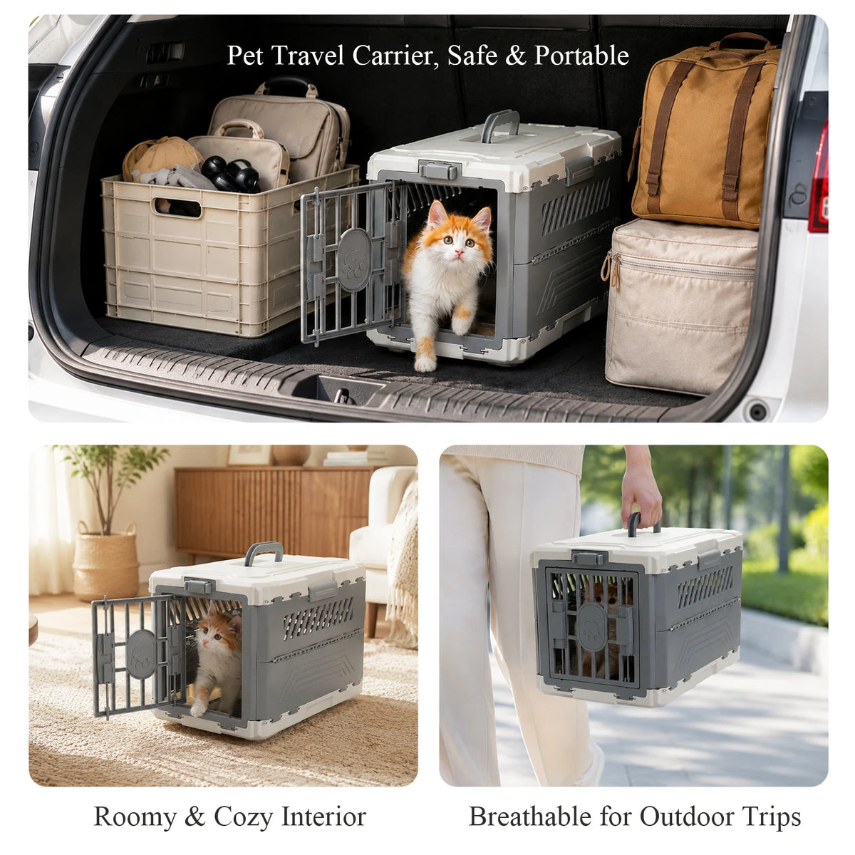 PAWZ Road Secure Foldable Pet Carrier For Small Cats And Dogs
