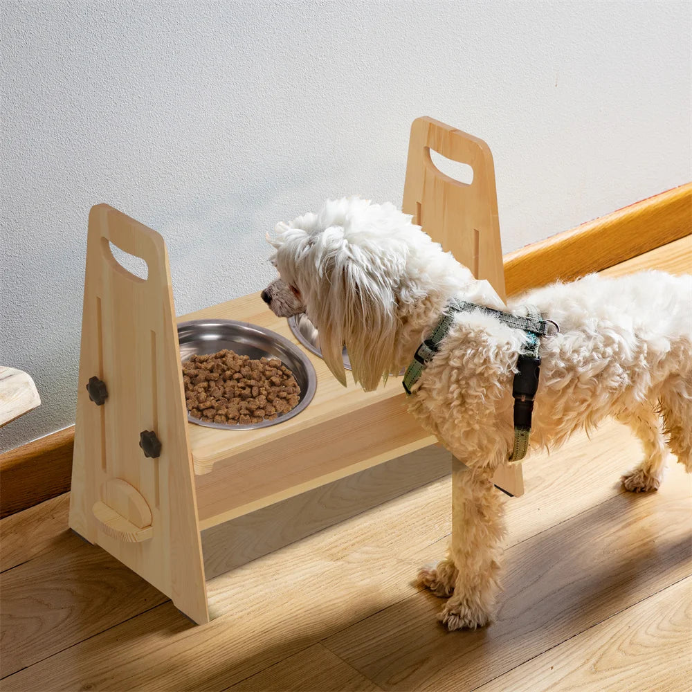 Height Adjustable Dog Bowl Feeder Steel Pin Leg Rack for Large Small Medium Pets