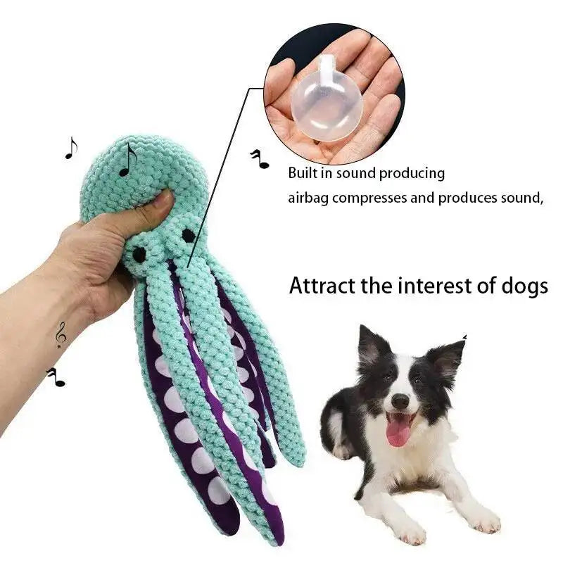 Squeaky Octopus Dog Toy For Chewing And Interactive Play