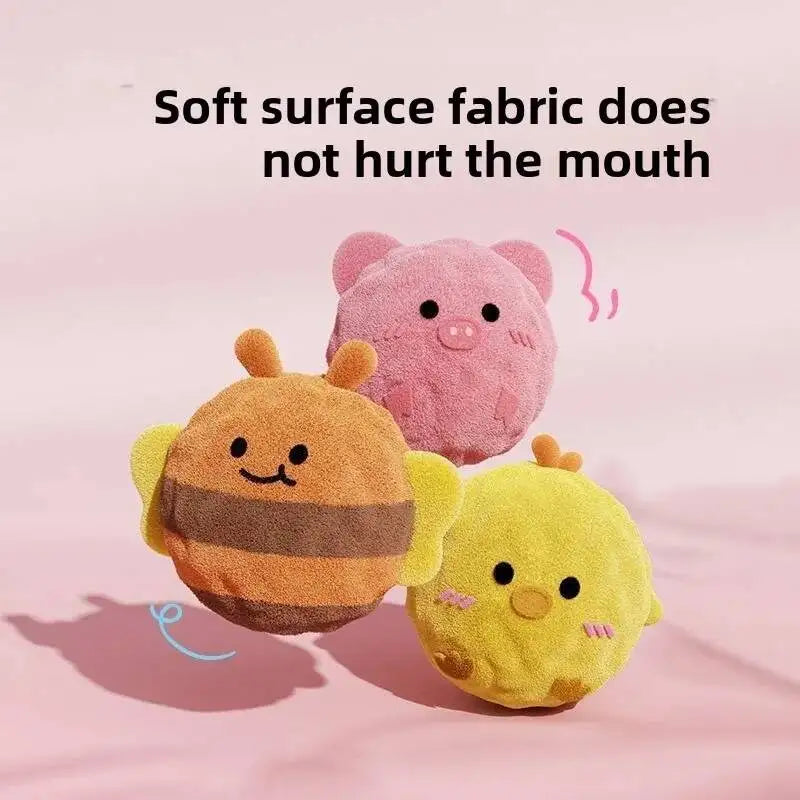 Squeaky Plush Dog Ball Toy for Chewing and Teeth Cleaning
