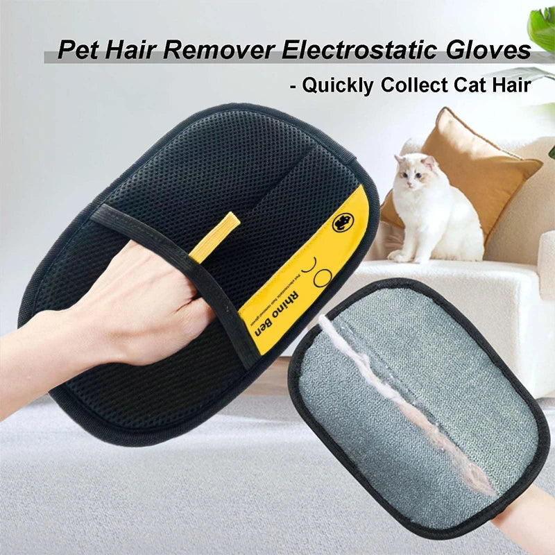 Super Electrostatic Pet Hair Remover Gloves For Pet Parents