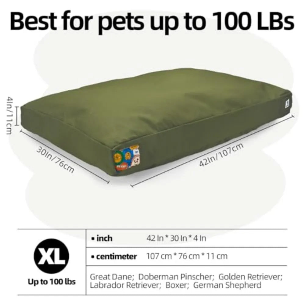 Heavy Duty Indestructible Dog Bed For Large Pets Waterproof Outdoor Crate Pad