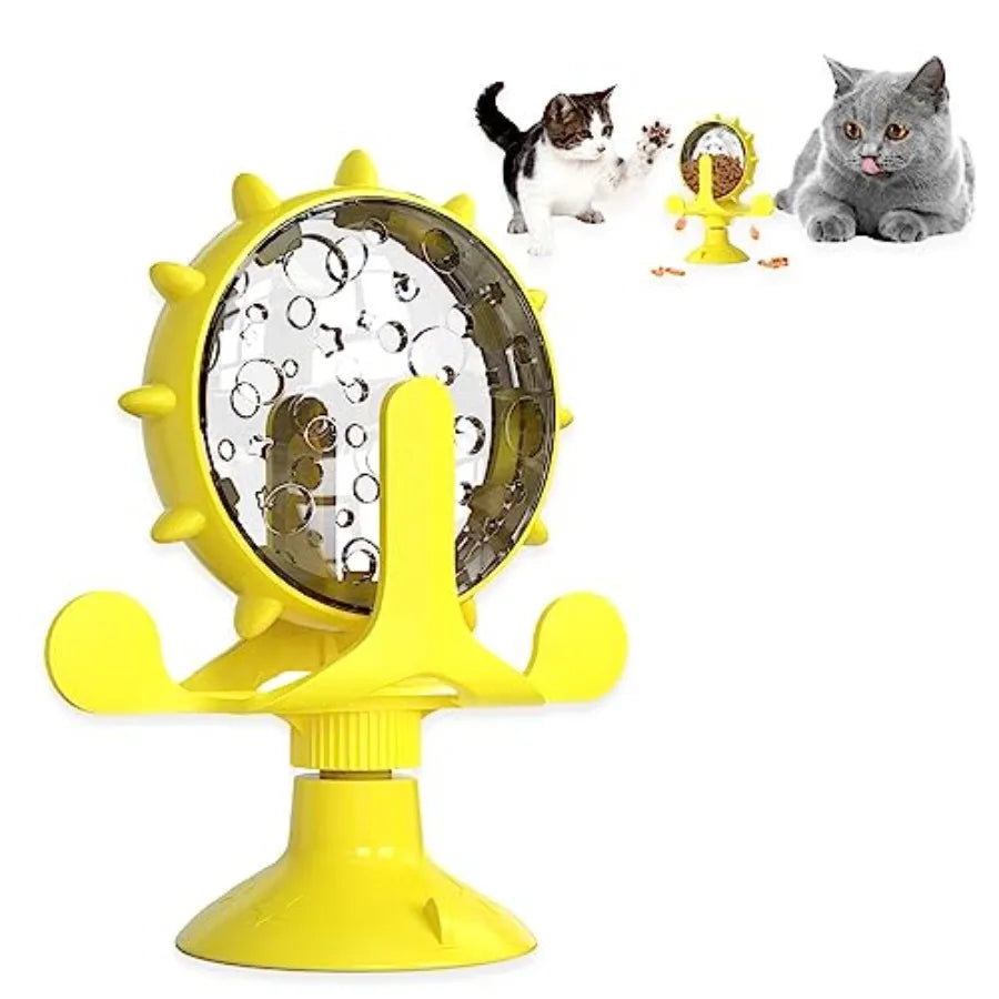 Interactive Rotating Treat Dispenser Toy for Cats and Dogs