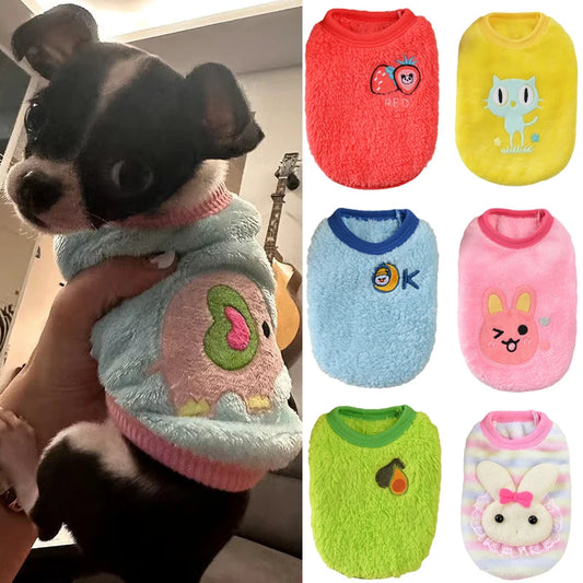Snug Fleece Dog Sweater With Cheerful Tea Print For Pups