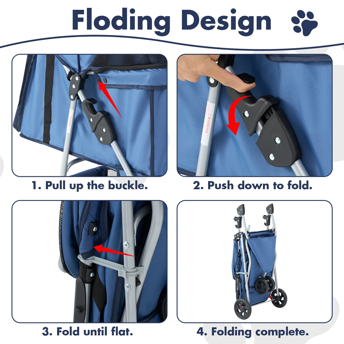 Dumos Ultimate Foldable Pet Stroller Small Dogs Smooth Glide