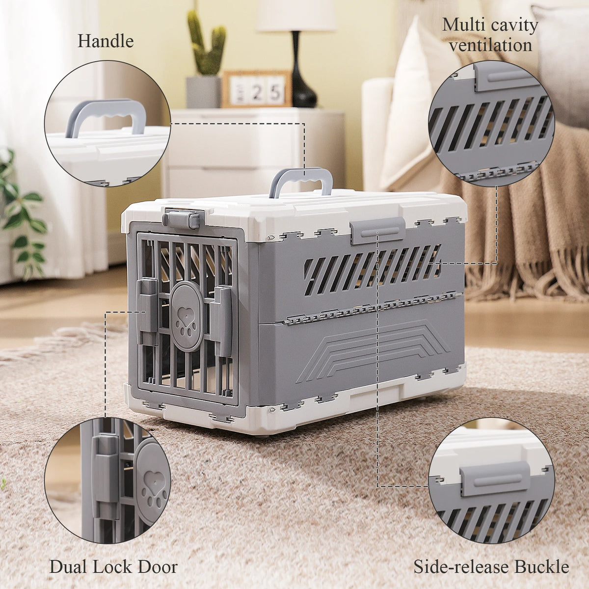 PAWZ Road Secure Foldable Pet Carrier For Small Cats And Dogs