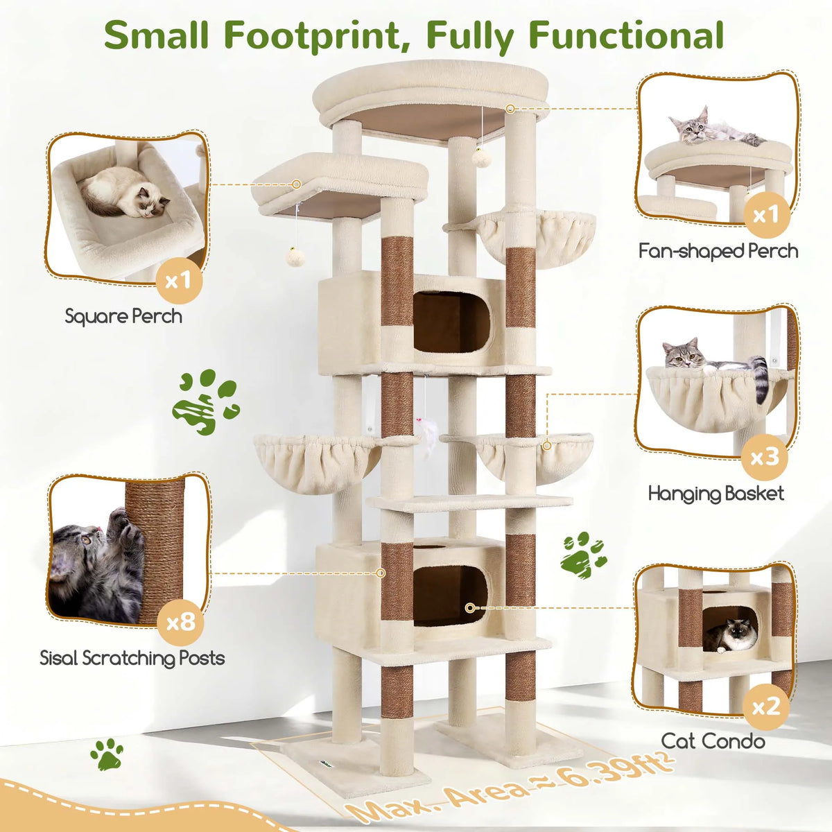 Globlazer 84 In Floor To Ceiling Cat Tree With Sisal