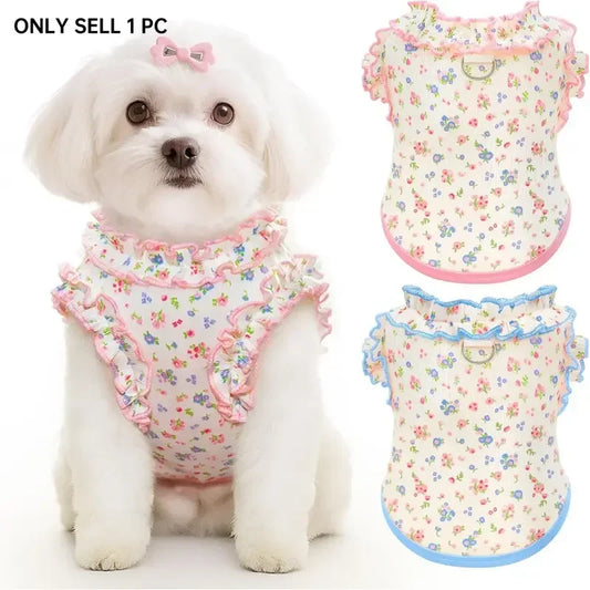 Breathable Ruffle Sleeve Dog Shirt For Adorable Pups